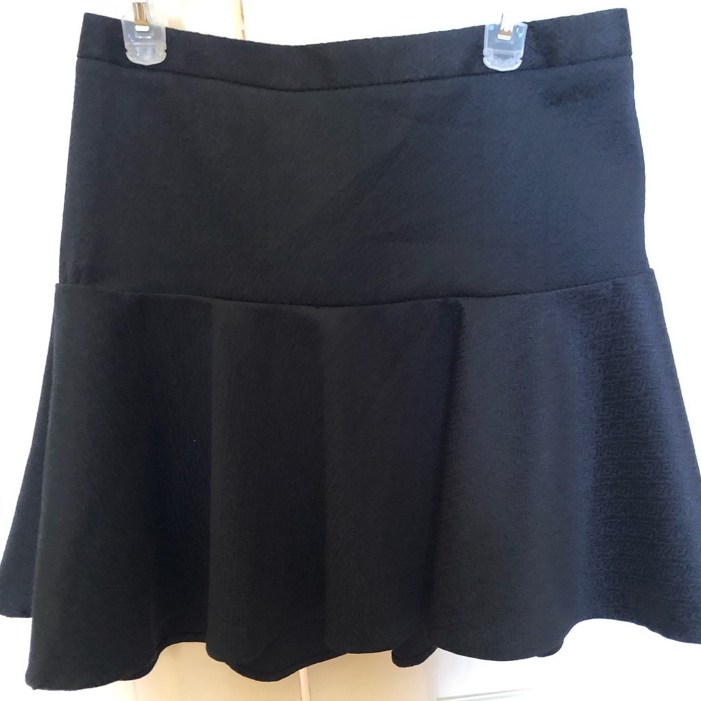 Black Fit&Flare Flounce Mini Skirt
